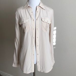 Cream colored semi-sheer Bebe button down